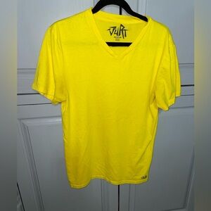 VURT Men's V-neck T shirt, Yellow, Medium